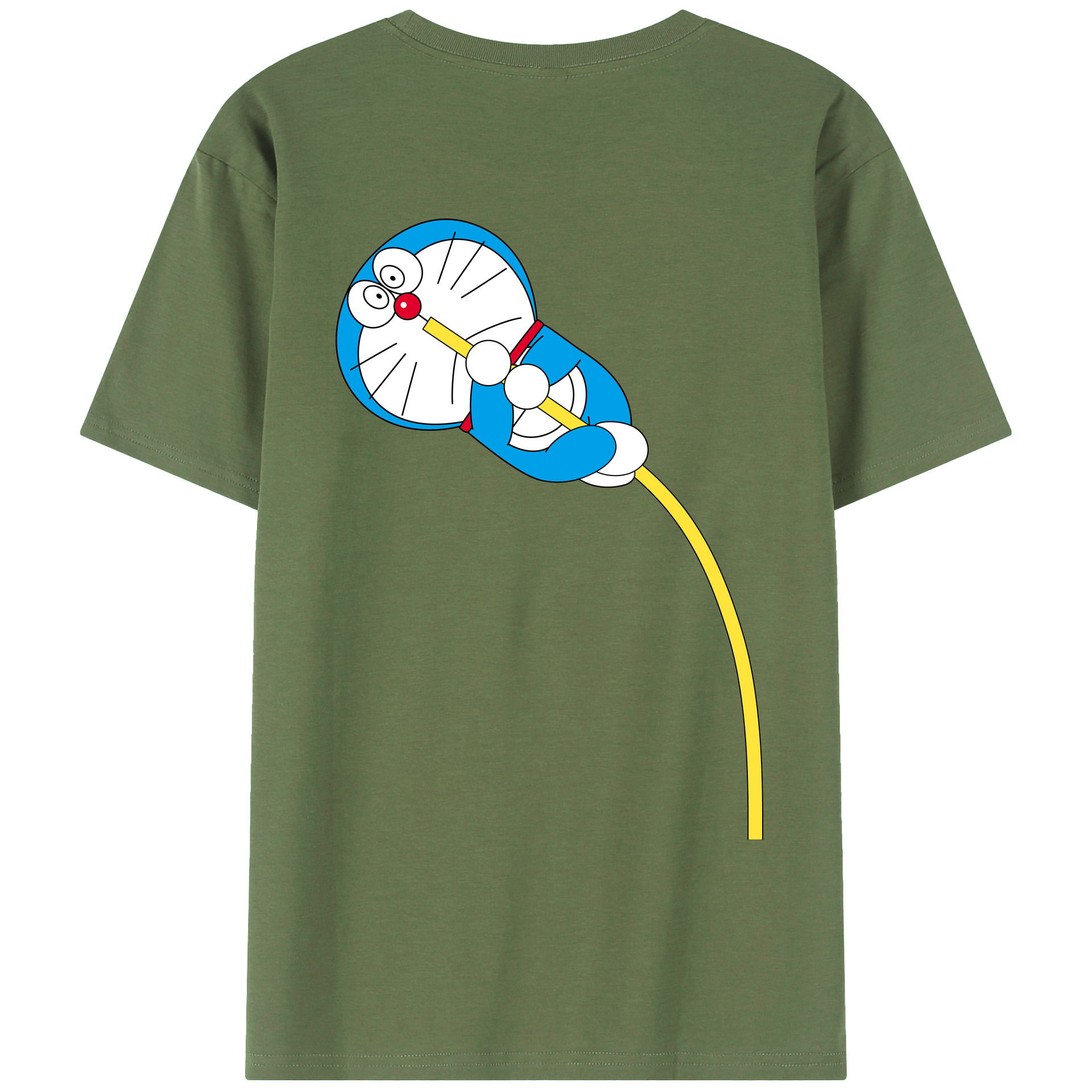 （画像用） ドラえもん Doraemon 綿100％ メンズ半袖Tシャツ（バックプリント） 通気性